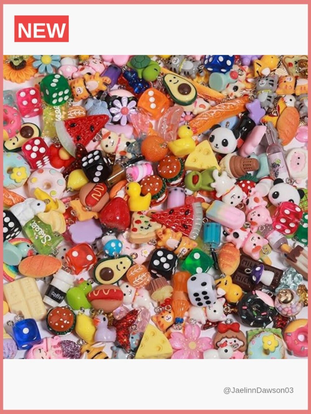 Assorted Resin Charms for DIY Bracelet Keychain Making - 30 Pcs Kawaii Style